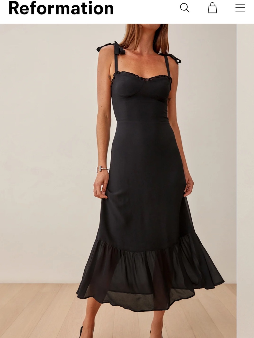 Reformation Nikita Dress in Black